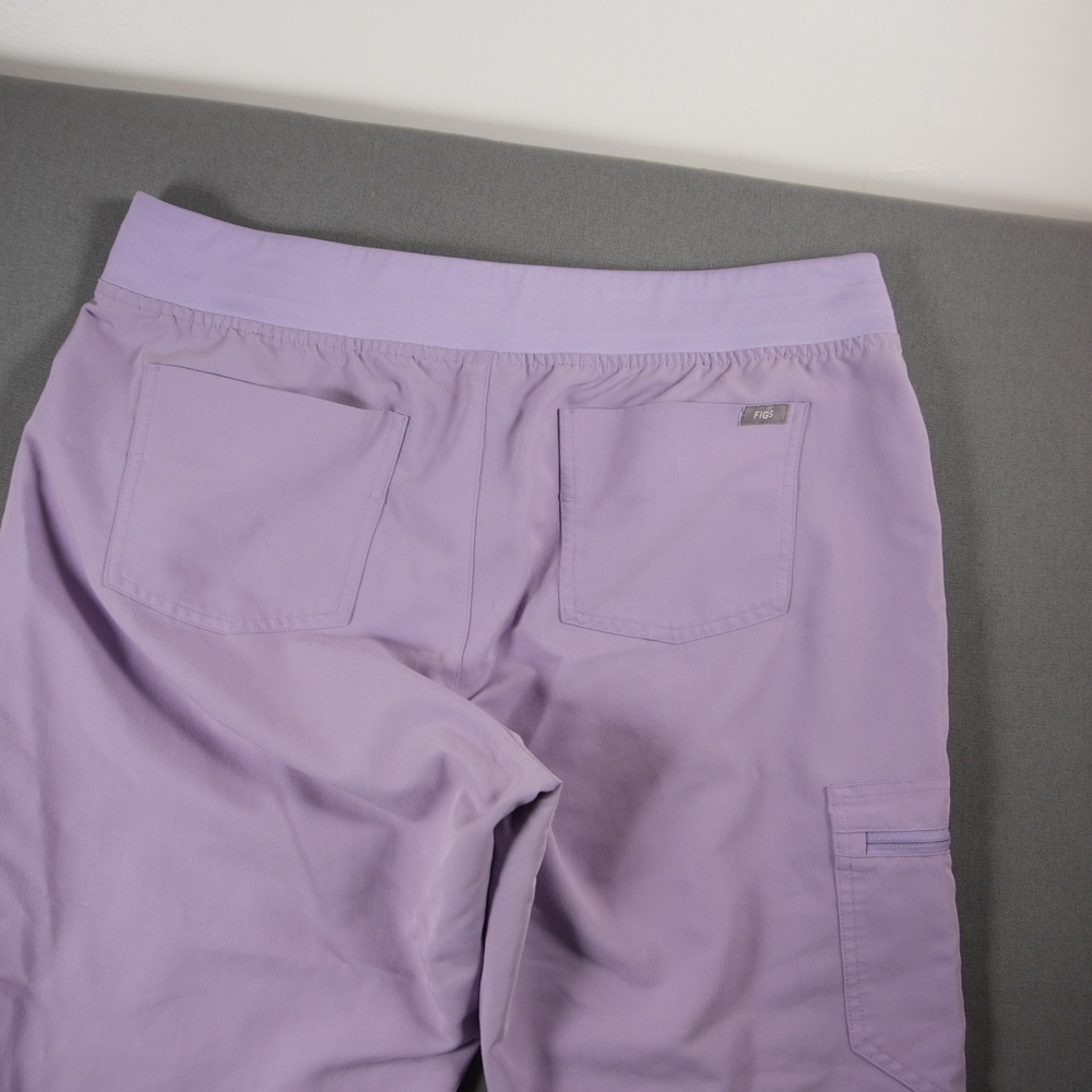 FIGS Zamorra Jogger Women Scrub Pants L Work Medical Purple Yelllow Drawstring - Picture 12 of 13